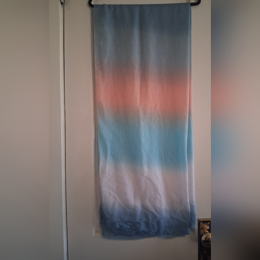 Pink to Blue Ombre Scarf Fabric - Picture 3 of 5
